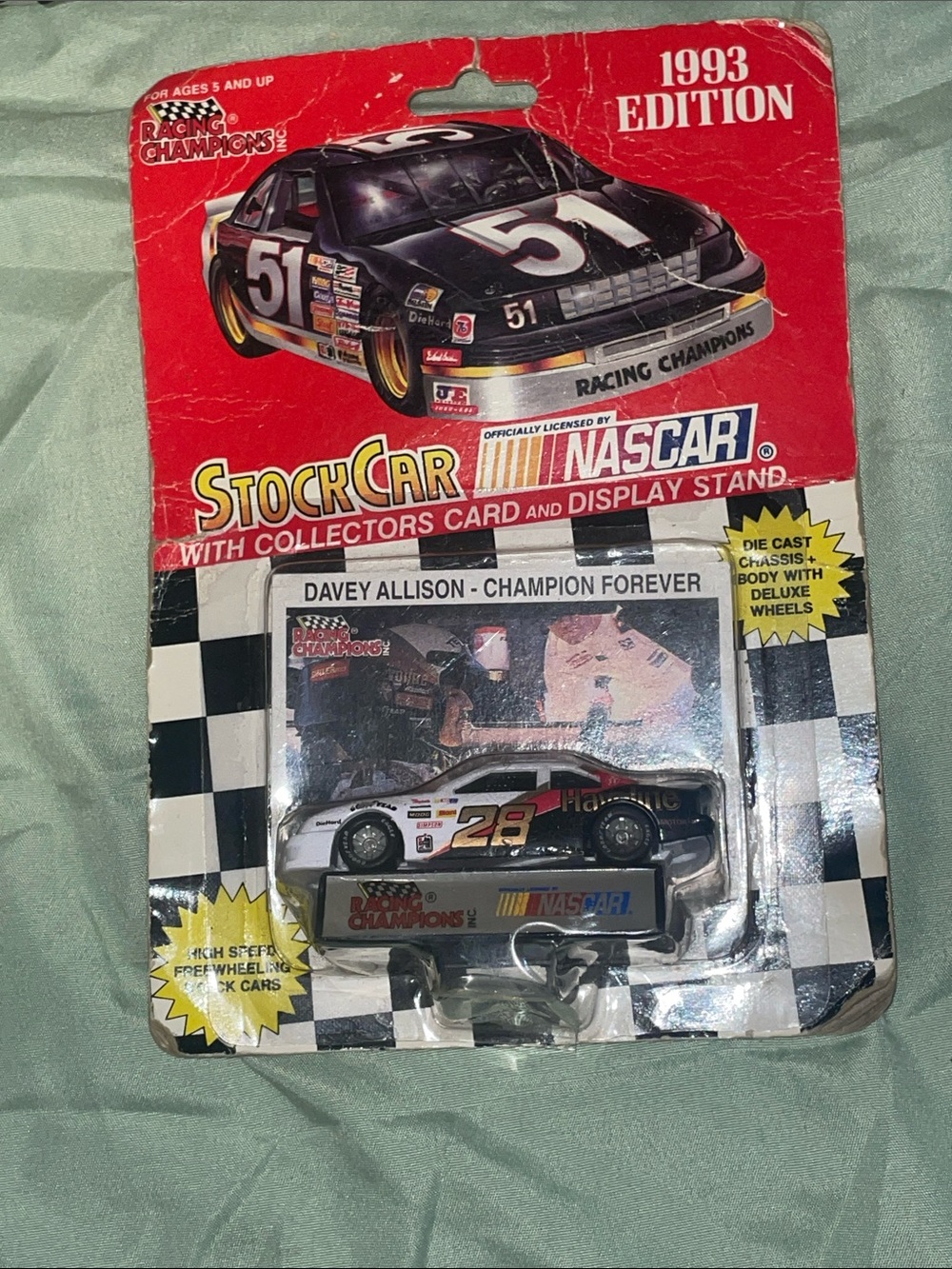 Nascar Die-Cast Stock Car in White, Black and Gold